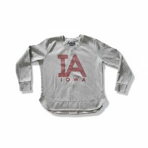 State of Mine Iowa Graphic Sweatshirt Gray Long Sleeve Pullover – Size L